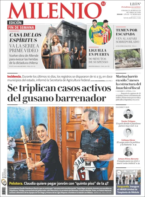 Portada de Milenio Leon del sábado, 25 de abril de 2026