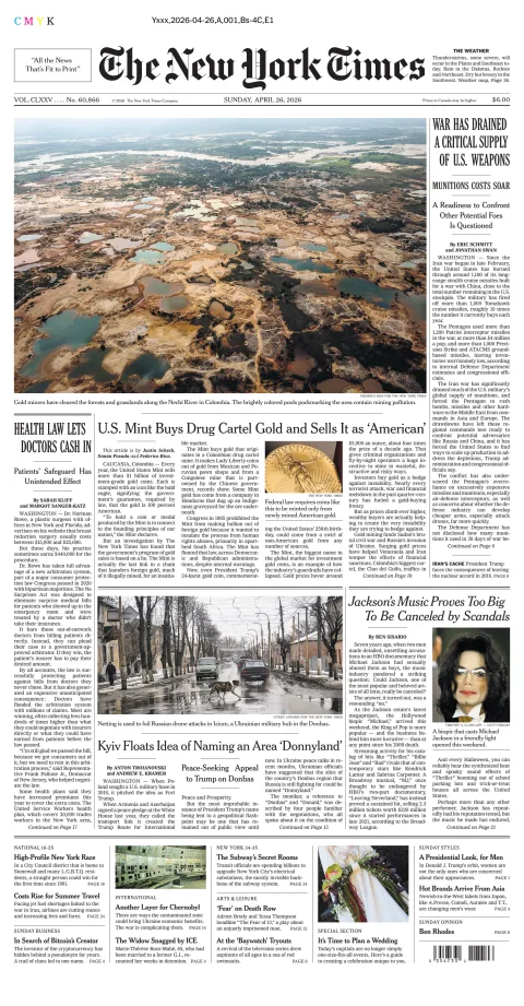 Portada de The New York Times (national)