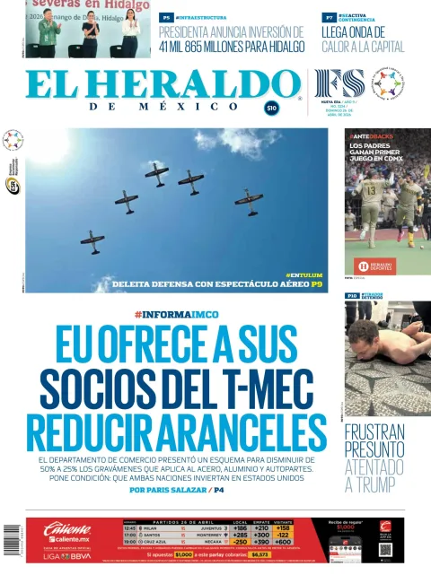 Portada de El Heraldo de Mexico