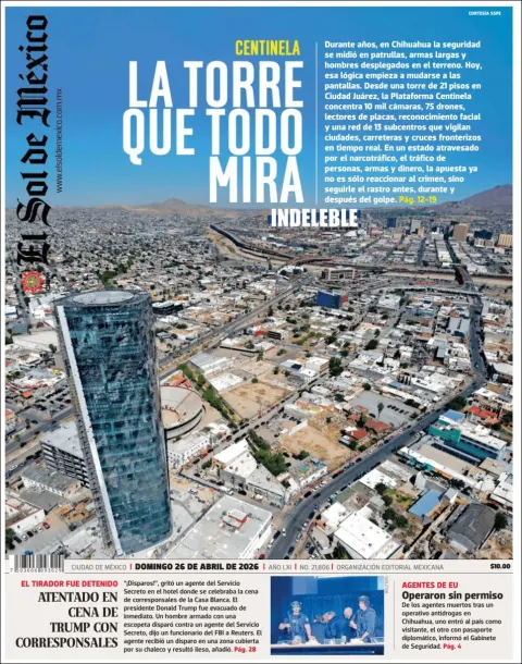 Portada de El Sol de Mexico