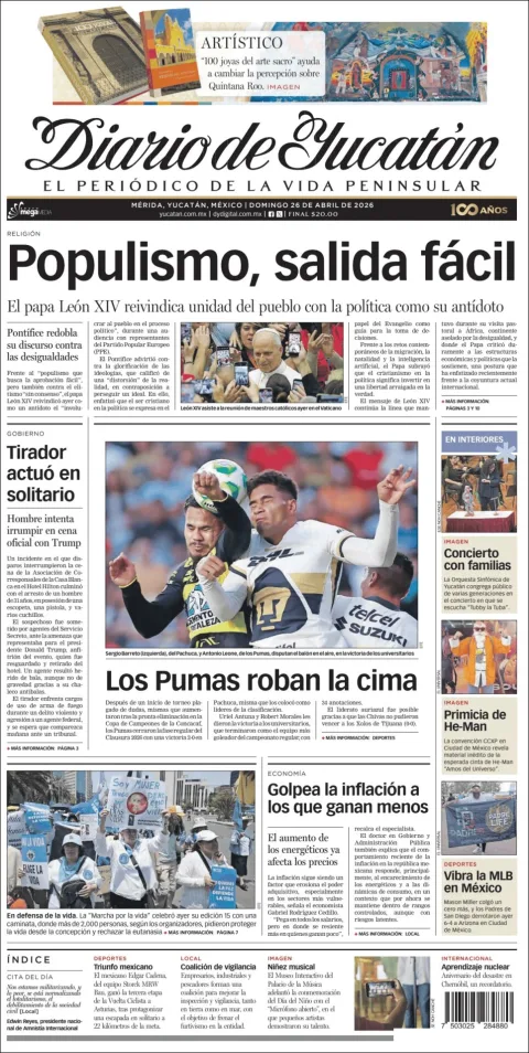 Portada de Diario de Yucatán