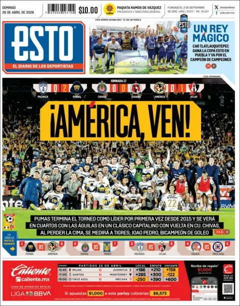 Portada de Esto del domingo, 26 de abril de 2026