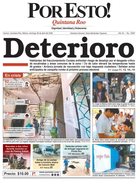 Portada de Por Esto (quintana Roo Cancun) del 2026-04-26