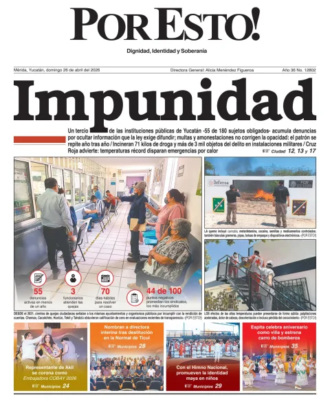 Portada de Por Esto (merida, Yucatan) del 2026-04-26