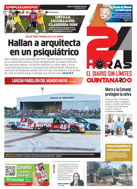 Portada de 24 Horas Quintana Roo