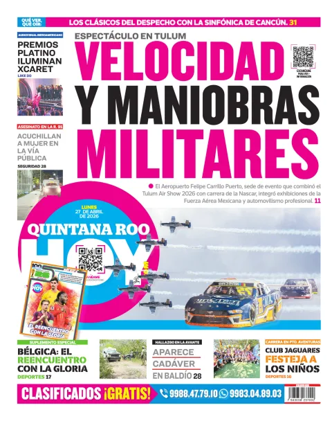 Portada de Quintana Roo Hoy (contraportada)