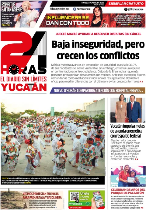 Portada de 24 Horas Yucatan del 2026-04-27