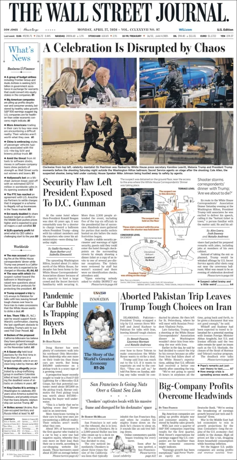 Portada de The Wall Street Journal