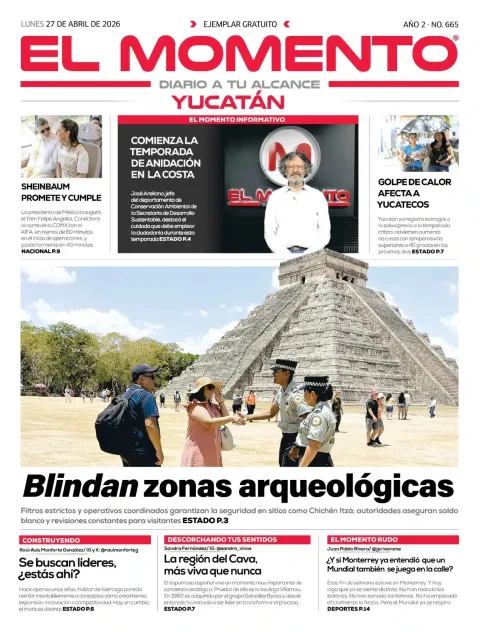 Portada de El Momento Yucatan del lunes, 27 de abril de 2026