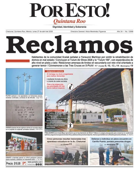 Portada de Por Esto (quintana Roo Chetumal)