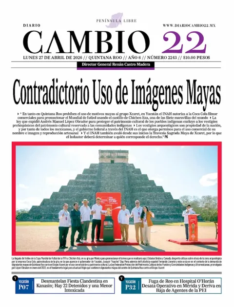 Portada de Diario Cambio 22 (portada) del lunes, 27 de abril de 2026
