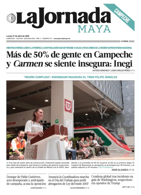 Portada de La Jornada Maya Campeche del lunes, 27 de abril de 2026