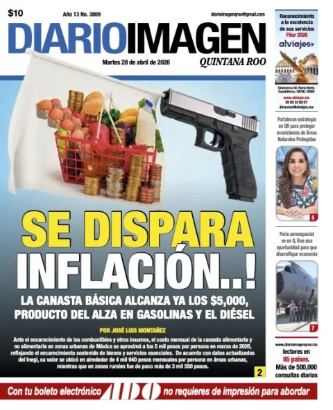 Portada de Diario Imagen Quintana Roo del martes, 28 de abril de 2026