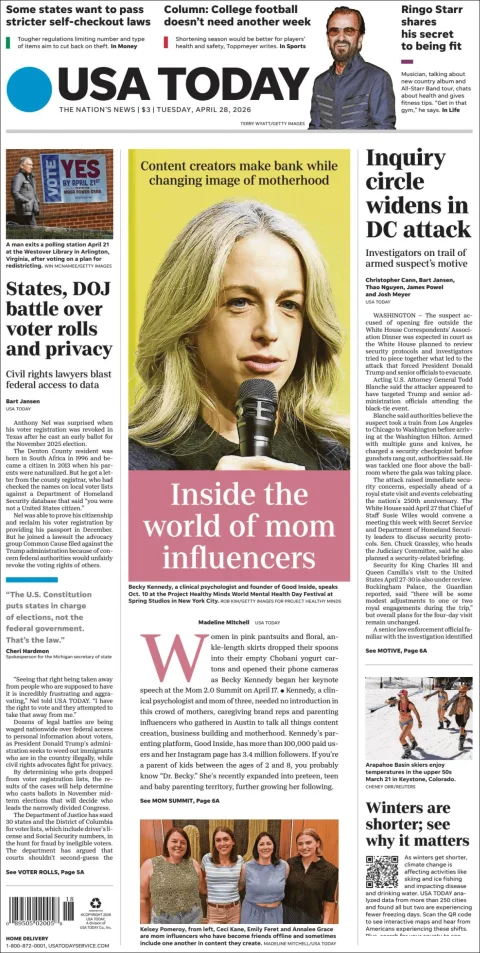 Portada de Usa Today