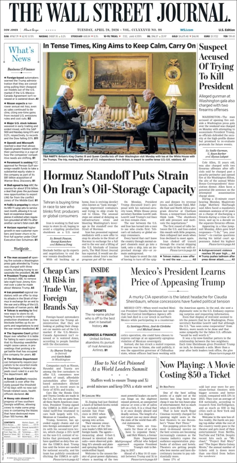 Portada de The Wall Street Journal