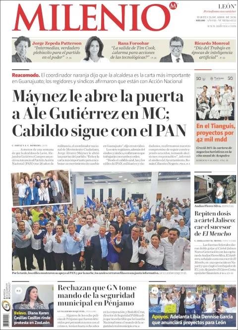 Portada de Milenio Leon del martes, 28 de abril de 2026