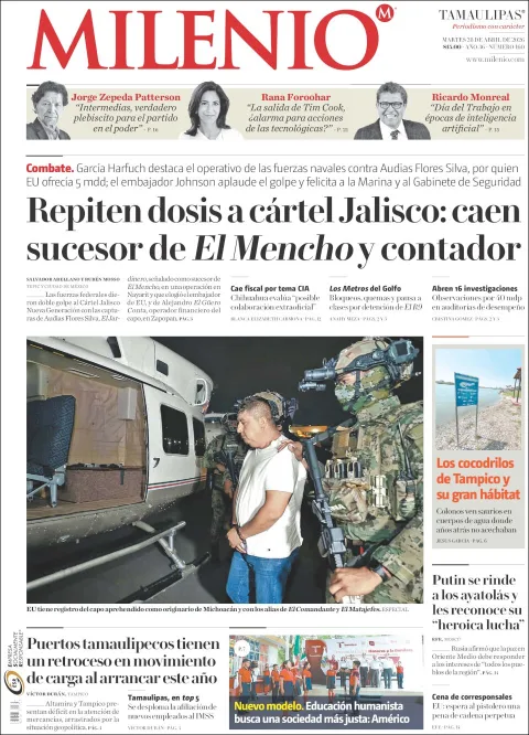 Portada de Milenio Tamaulipas del martes, 28 de abril de 2026