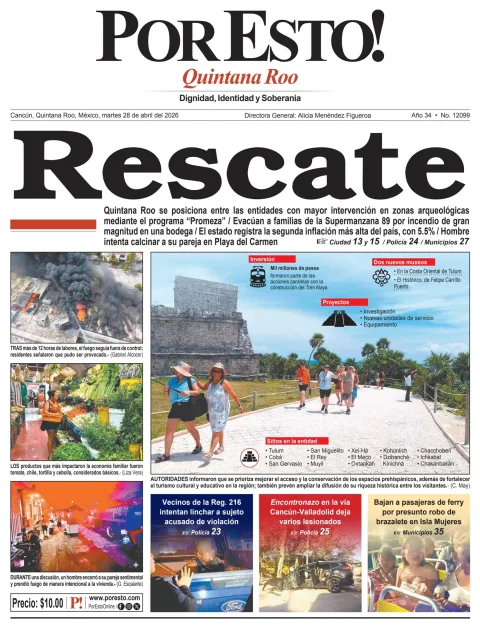 Portada de Por Esto (quintana Roo Cancun) del 2026-04-28