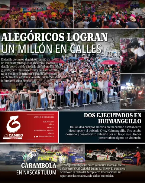 Portada de En Cambio - Tabasco (contraportada) del martes, 28 de abril de 2026