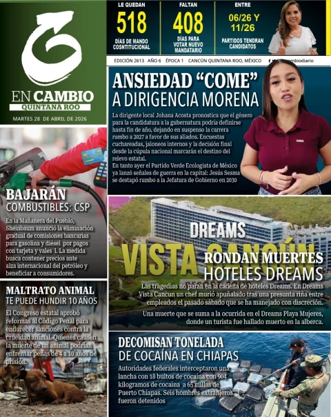 Portada de En Cambio - Quintana Roo (portada) del martes, 28 de abril de 2026