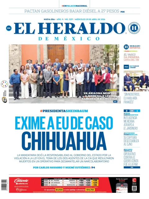 Portada de El Heraldo de Mexico