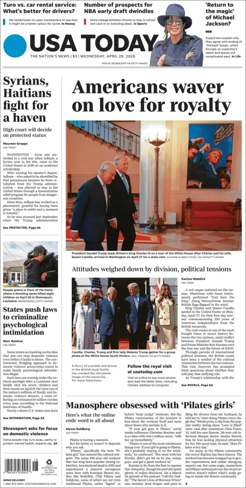 Portada de Usa Today