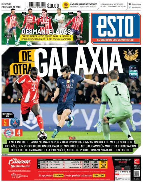 Portada de Esto del miércoles, 29 de abril de 2026