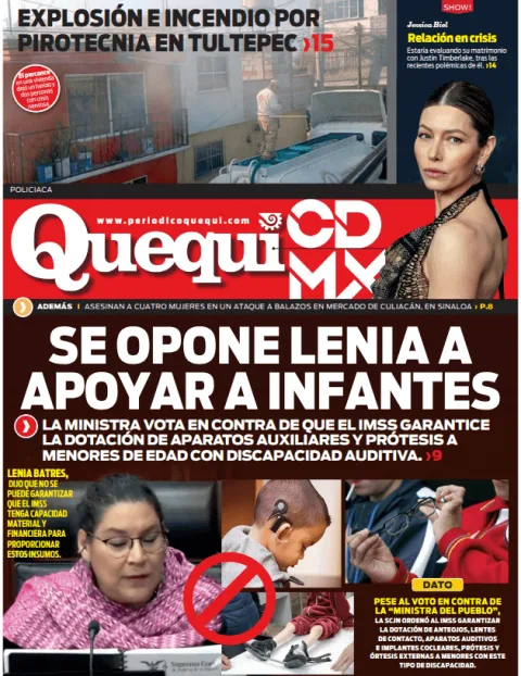 Portada de Quequi CDMX (contraportada) del miércoles, 29 de abril de 2026