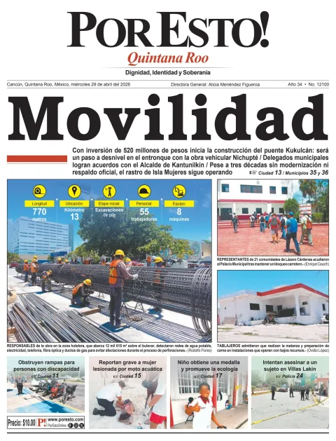 Portada de Por Esto (quintana Roo Cancun) del 2026-04-29