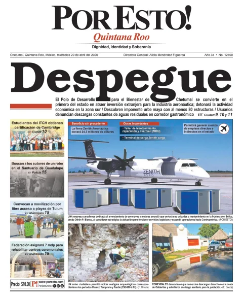 Portada de Por Esto (quintana Roo Chetumal) del 2026-04-29