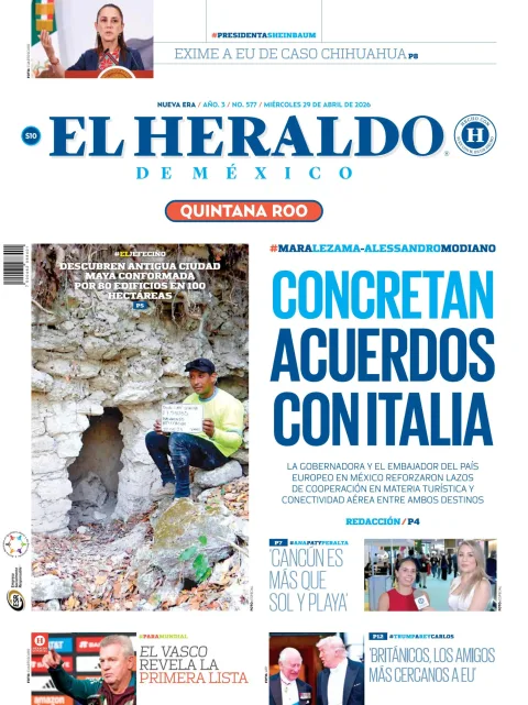 Portada de El Heraldo de Mexico - Quintana Roo