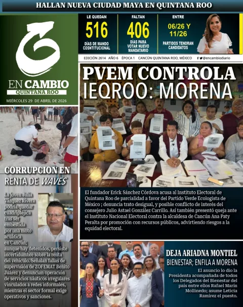 Portada de En Cambio - Quintana Roo (portada) del miércoles, 29 de abril de 2026