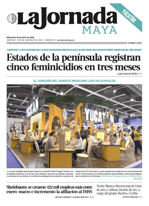 Portada de La Jornada Maya Yucatán del miércoles, 29 de abril de 2026