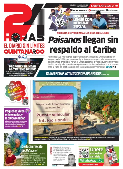 Portada de 24 Horas Quintana Roo