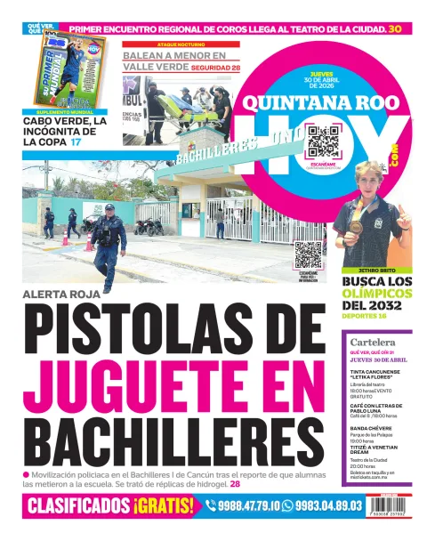 Portada de Quintana Roo Hoy (contraportada)