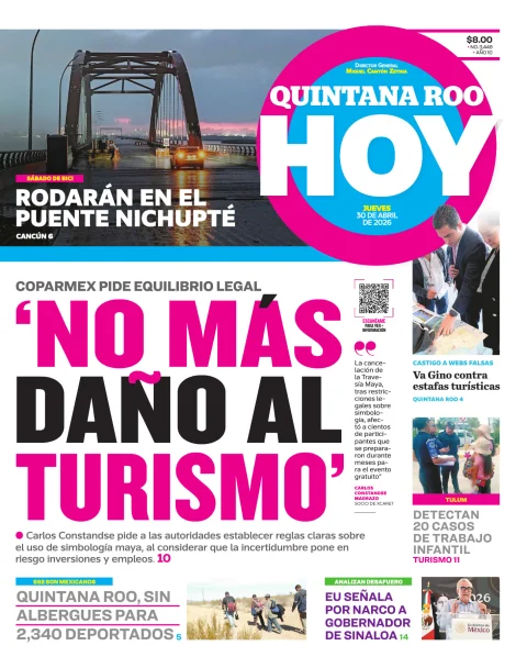 Portada de Quintana Roo Hoy (portada)
