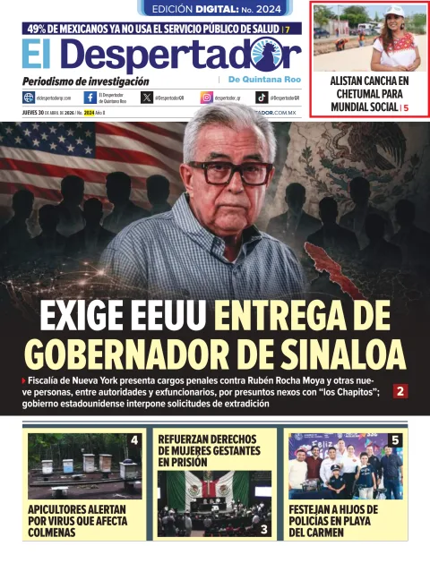 Portada de El Despertador de Quintana Roo del jueves, 30 de abril de 2026