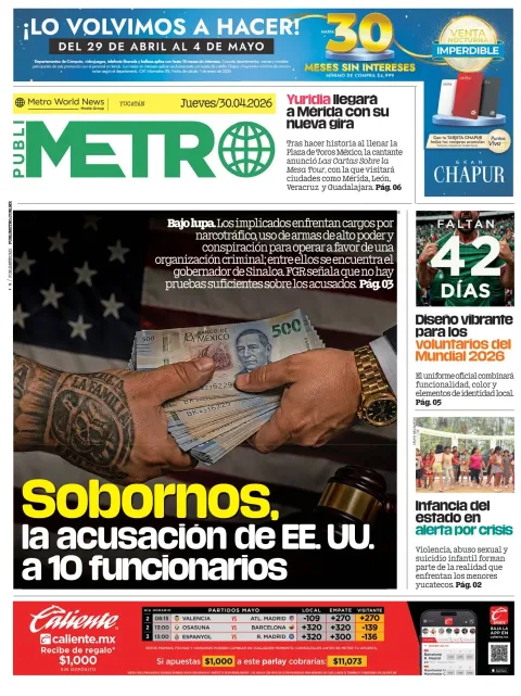 Portada de Publimetro Merida del jueves, 30 de abril de 2026