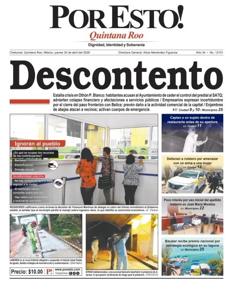 Portada de Por Esto (quintana Roo Chetumal)