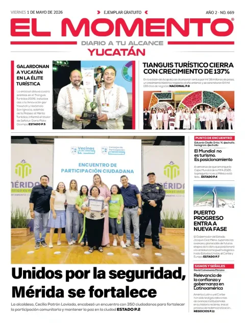 Portada de El Momento Yucatan del viernes, 1 de mayo de 2026