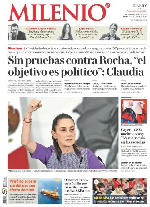 Portada de Milenio del viernes, 1 de mayo de 2026