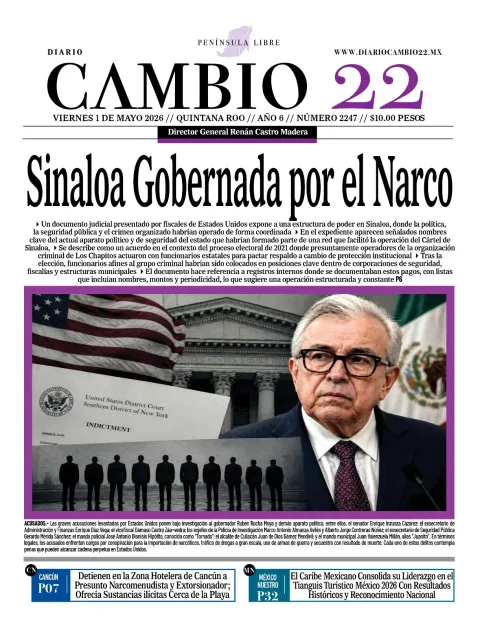 Portada de Diario Cambio 22 (portada) del viernes, 1 de mayo de 2026