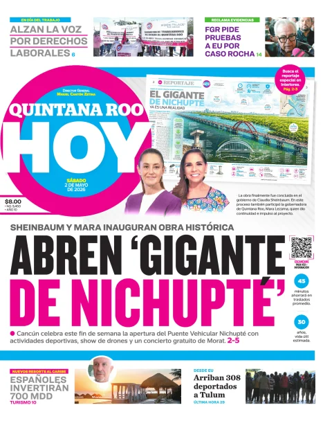 Portada de Quintana Roo Hoy (portada)