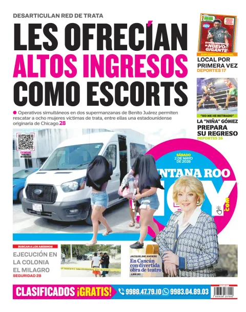 Portada de Quintana Roo Hoy (contraportada)