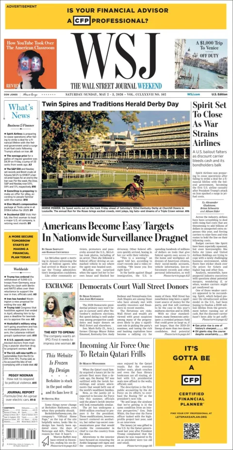 Portada de The Wall Street Journal