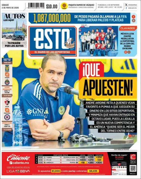 Portada de Esto del sábado, 2 de mayo de 2026