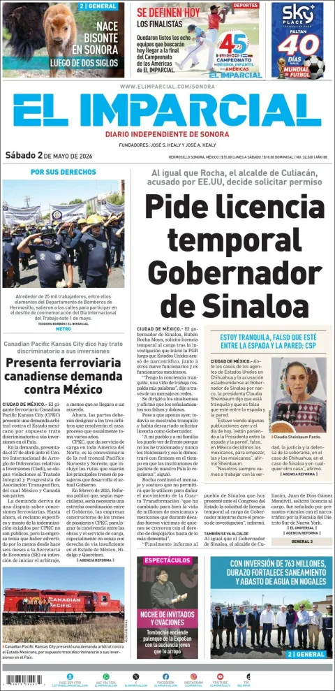 Portada de El Imparcial