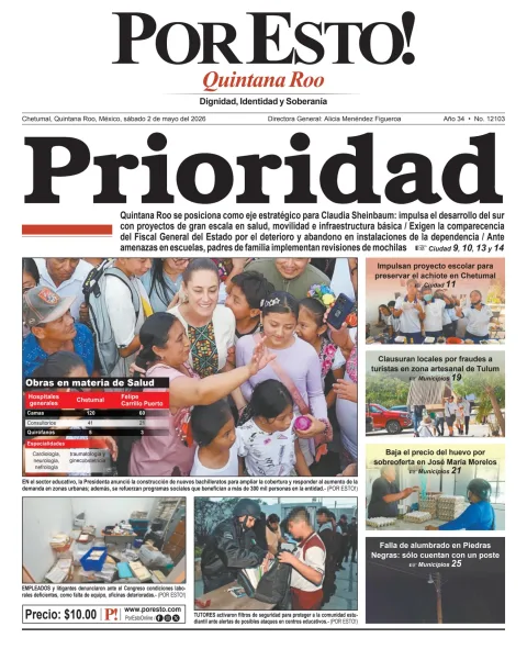 Portada de Por Esto (quintana Roo Chetumal)