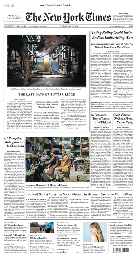 Portada de The New York Times (national)