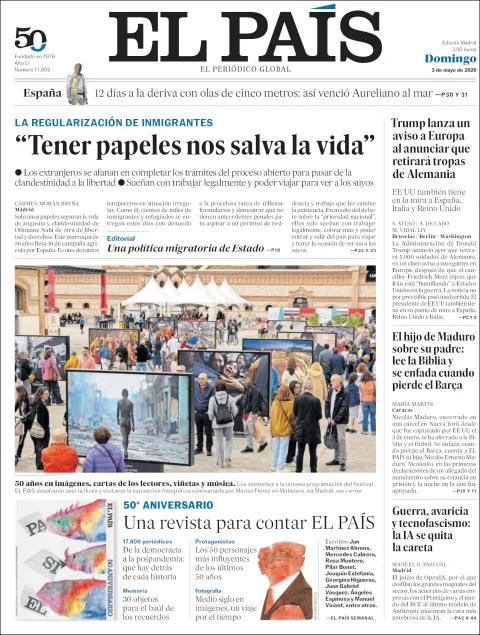 Portada de El Pais